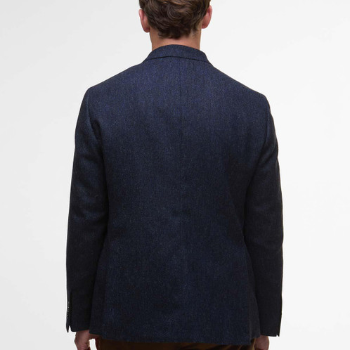 Navy Barbour Mens Godfrey Moons Shetland Blazer Back