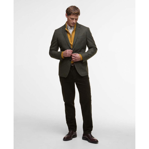Olive Barbour Mens Godfrey Moons Shetland Blazer On Model