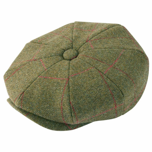 Sage Alan Paine Mens Combrook Tweed Bakerboy Cap