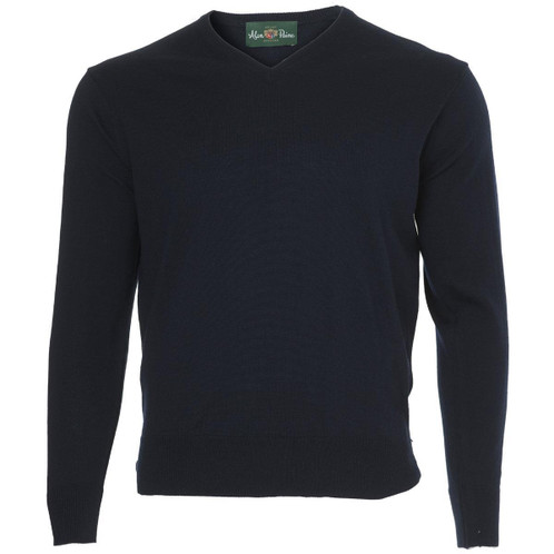 Dark Navy Alan Paine Mens Millbreck V-Neck Jumper