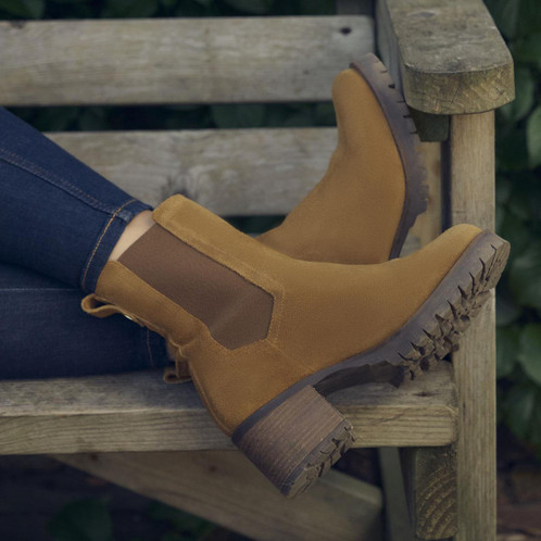 Tan Suede Fairfax & Favor Womens Heeled Boudica Boot Lifestyle