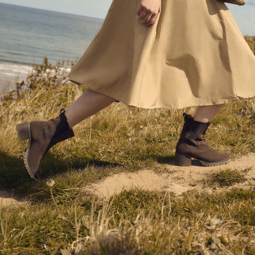 Chocolate Suede Fairfax & Favor Womens Heeled Boudica Boot Lifestyle