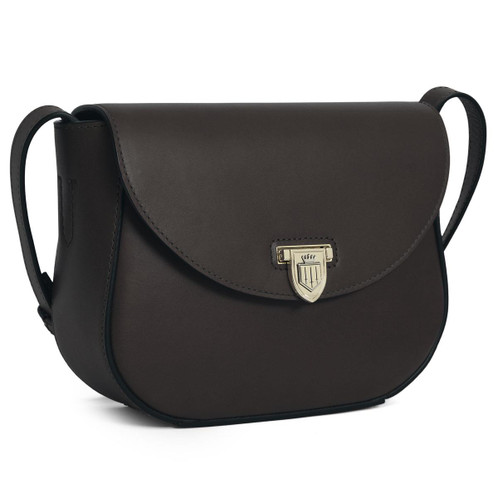 Mahogany Leather Fairfax & Favor Blenheim Saddle Bag Front