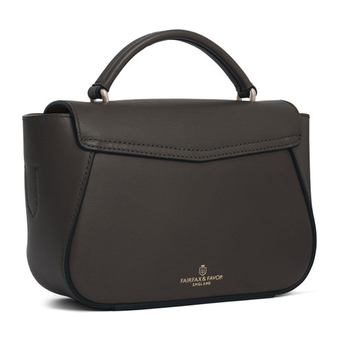 Mahogany Leather Fairfax & Favor Mini Blenheim Handbag Back