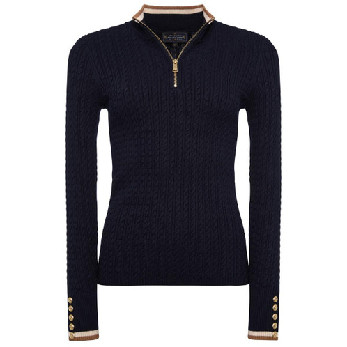 Ink Navy Holland Cooper Womens Zoe Quarter Zip Knit Jumper