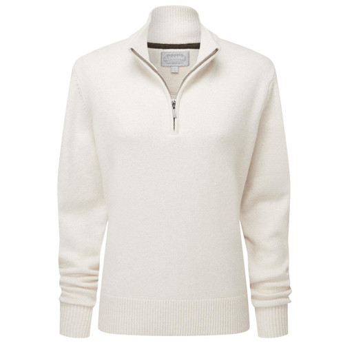 Soft white Schoffel Womens Thoralby 1/4 Zip Jumper