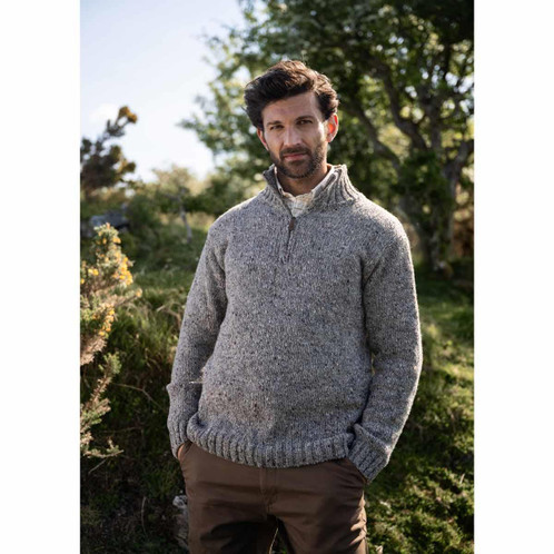 Elk Dubarry Mens Callaghan Zip Neck Wool Jumper Lifestyle