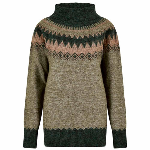 Olive Multi Dubarry Womens Devlin Fair Isle Jumper
