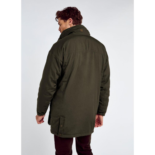 Olive Dubarry Mens Longacre Waterproof Jacket On Model Back