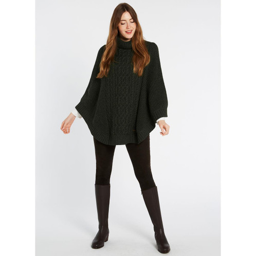 Olive Dubarry Womens Kilronan Merino Knit Poncho On Model