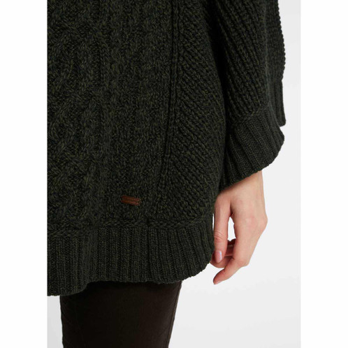 Olive Dubarry Womens Kilronan Merino Knit Poncho Detail