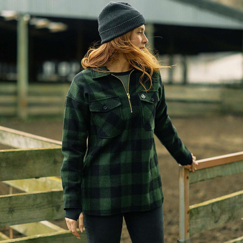 Olive/Black Check Swanndri Womens Ranger Bush Shirt Lifestyle