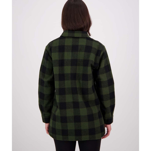 Olive/Black Check Swanndri Womens Ranger Bush Shirt Back