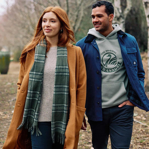 Horizon Grey/Dark Olive Swanndri Mens Original V2 Printed Hoodie Lifestyle
