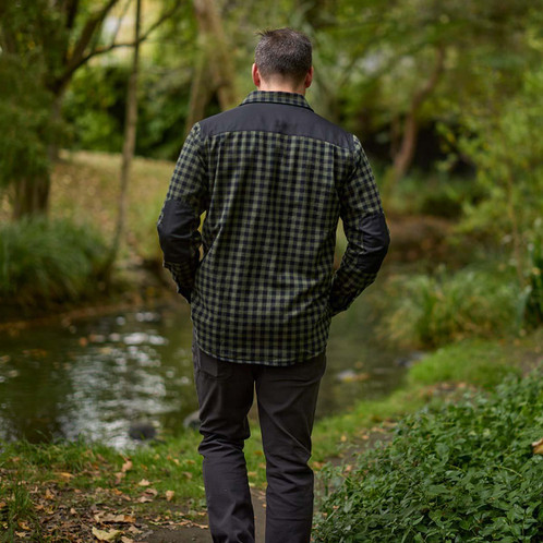 Olive/Black Swanndri Mens Marton Stormshield Shirt Lifestyle