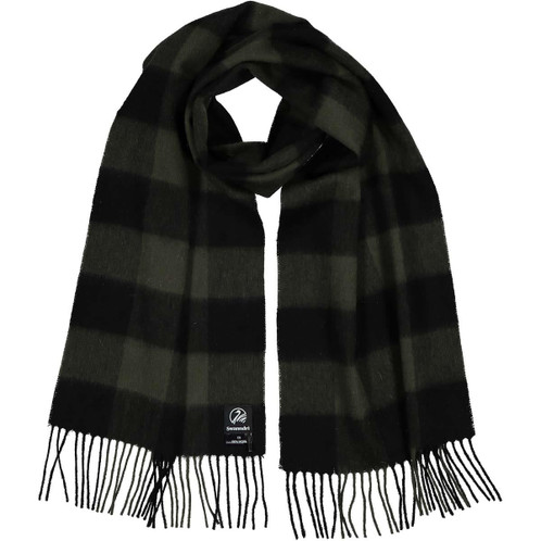 Olive/Black Check Swanndri Scarfie Wool Scarf