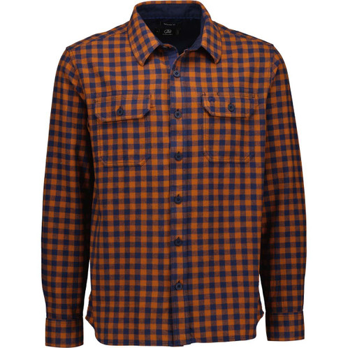 Rust/Navy Swanndri Mens Okato V2 Work Shirt