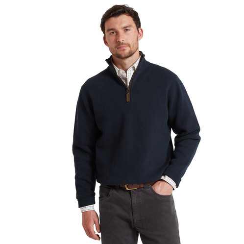 Navy Schoffel Mens Marlow 1/4 Zip Fleece model