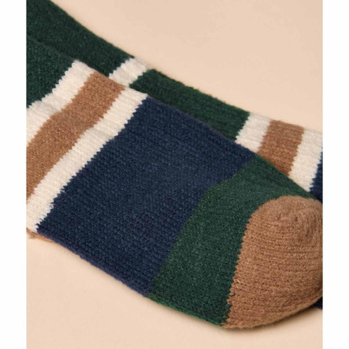 Green/Navy Joules Mens Gibson Cosy Socks Detail
