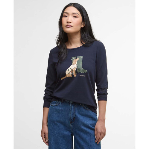 Navy Barbour Womens Hedley LS T-Shirt model 