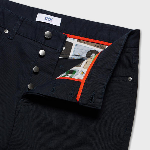 Navy Spoke Fives Chino flat