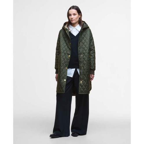 Olive  Barbour Womens Hilary Quilted Jacket model