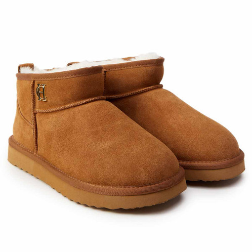 Tan Holland Cooper Womens Ultra Mini Shearling Boot
