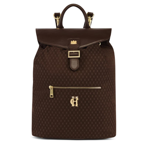 Chocolate Monogram Holland Cooper Womens Regency Backpack