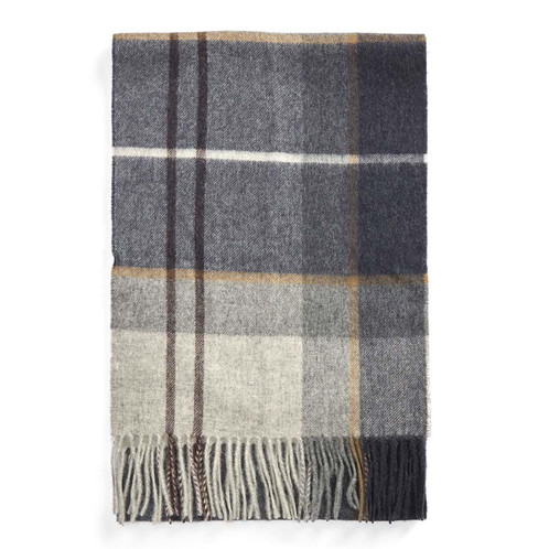 Grey Midnight Tartan Barbour Carrbridge Tartan Scarf