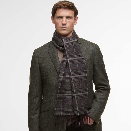 grey Barbour Danbrooke Scarf On Model