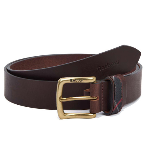 Brown Barbour Mens Esk Leather Belt