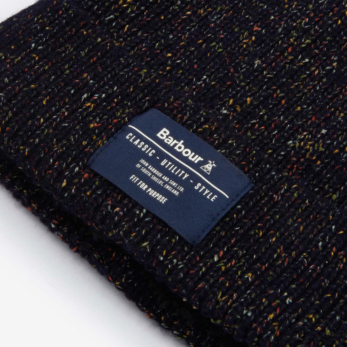 Navy Barbour Mens Eston Beanie Front