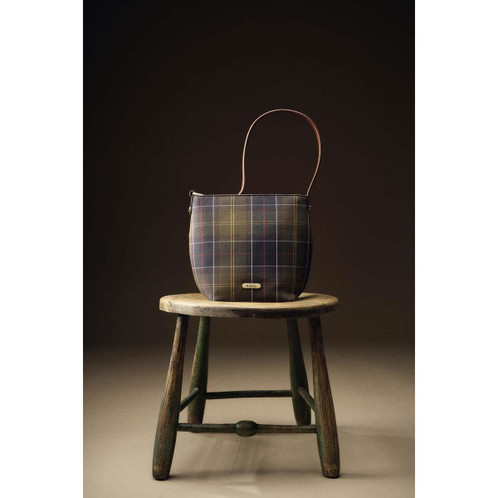Classic Tartan Barbour Womens Cedar Tartan Bucket Bag Lifestyle