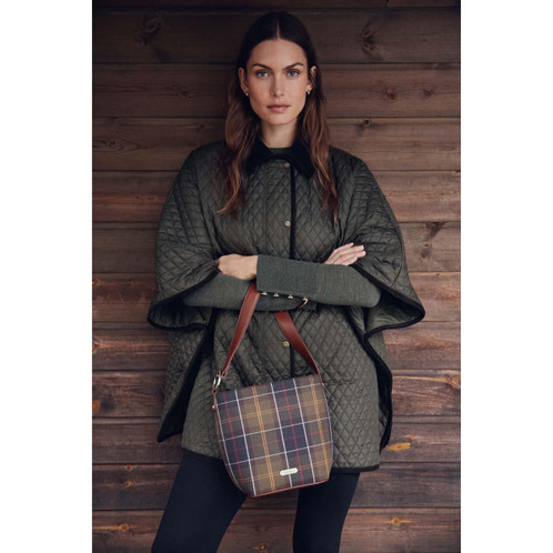 Classic Tartan Barbour Womens Cedar Tartan Bucket Bag Lifestyle 2