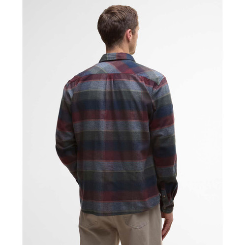 Navy Barbour Mens Copswell Relaxed Checked Shirt Back