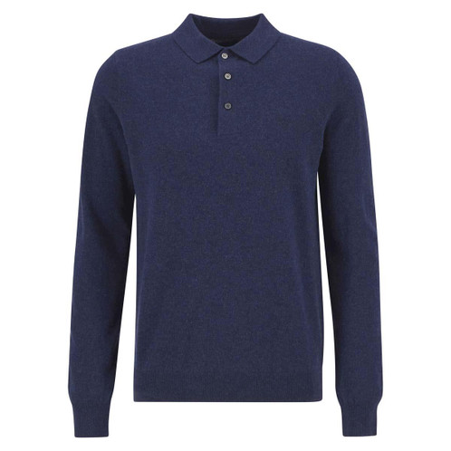 Navy Marl Barbour Mens Hutherston Knitted Polo Shirt