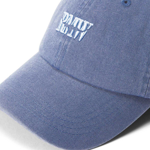 Blue R.M. Williams Mens Branded Twill Cap on model front