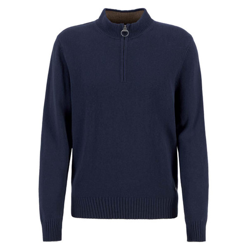 Navy Barbour Mens Kelson Half Zip Knitted Sweater