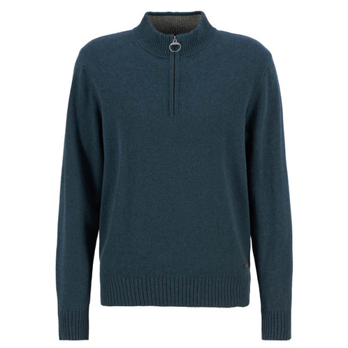 Mallard Green Barbour Mens Kelson Half Zip Knitted Sweater