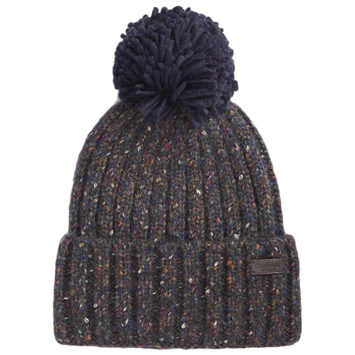 Navy Barbour Mens Kelson Fleck Pom Beanie Hat