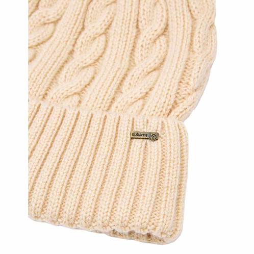 Chalk Dubarry Womens Forester Knitted Bobble Hat Detail