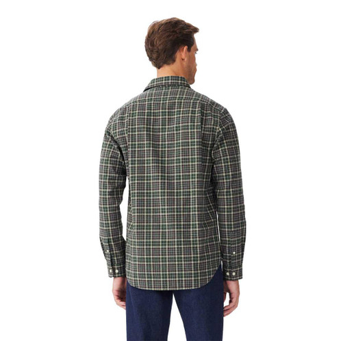 Pine Cream Red R.M. Williams Mens Lincoln Regular Oxford Shirt back