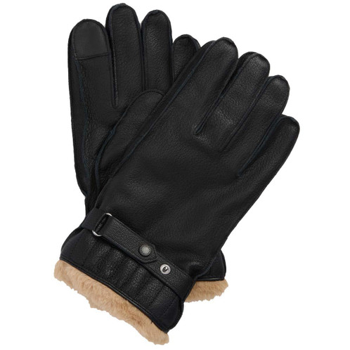 Black Barbour Mens Leather Utility Gloves