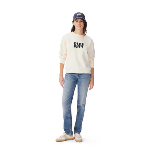 White R.M. Williams Womens Retro Logo Sweatshirt on model