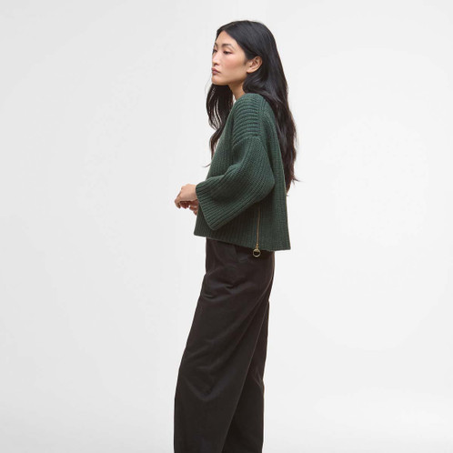 Olive Barbour Lilian Knitted Jumper On Model