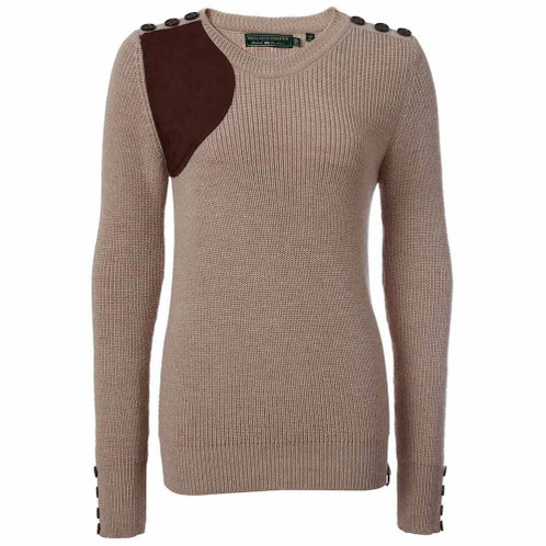 Latte Marl Holland Cooper Womens Heritage Crew Neck Knit