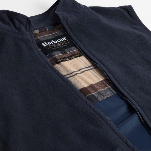 Navy Barbour Mens Lowich Fleece Gilet Lining