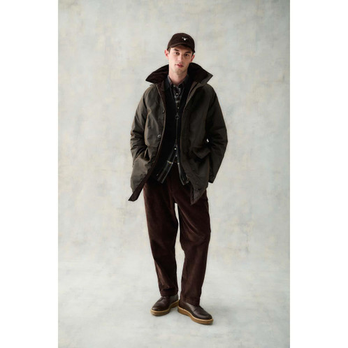 Dark Brown Barbour Mens Beaudale Wax Trench Coat Studio