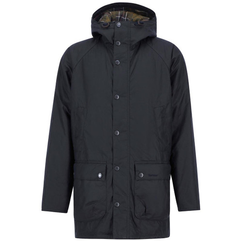 Navy Barbour Mens Bedale Wax Parka