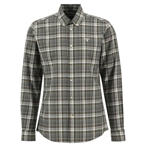 Olive Barbour Mens Mosswood Tailored Checked Shirt